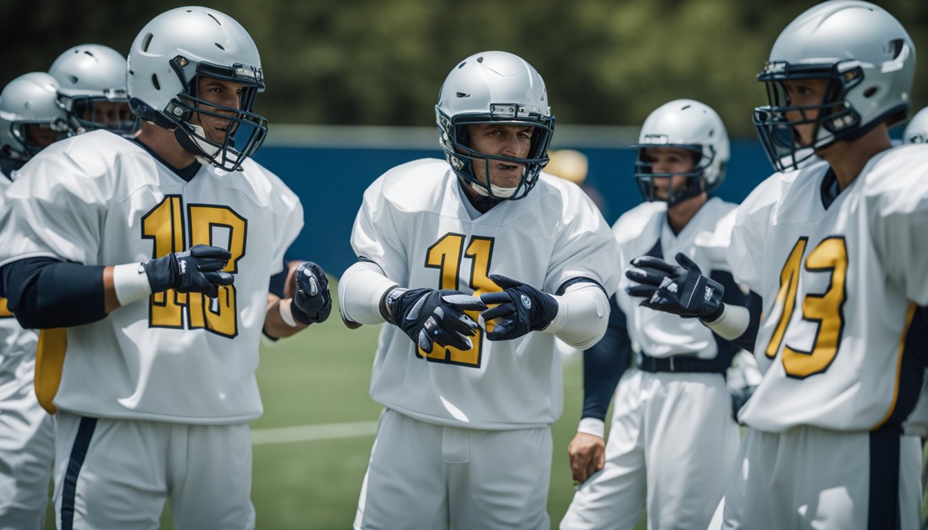 Players in bubble suits strategize on the field, communicating and coordinating their movements. A mix of excitement and nervousness fills the air as they prepare for their first game