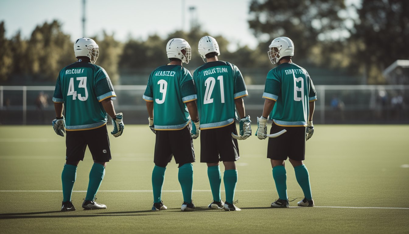 Players strategize on a field, wearing bubble suits, bumping into each other while trying to score goals